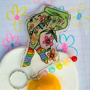Colorful Letter Keychain with Beads